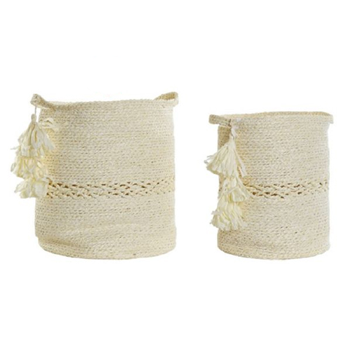 Cesta fibra  beige